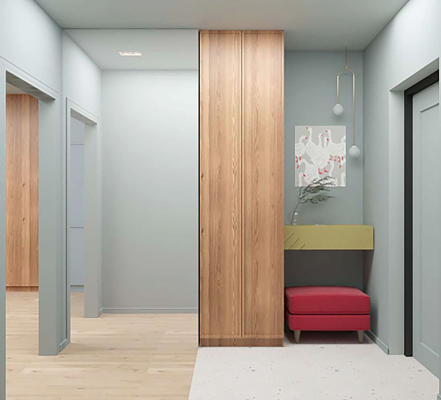 Типовой дизайн-проект однокомнатной квартиры ЖК на Троицкой (53 м2)